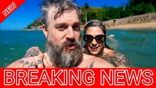 American Pickers! Danielle Colby shows off stomach and chest tattoos in tiny nude bikini on stroll!