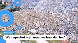 Lawine van rotsen raakt dorpje nét niet