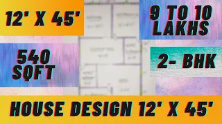 12X45 / 12 BY 45 / VASTU BUILDING PLAN / BUILDING PLAN / SOUTH FACE HOUSE DESIGN / 12*45 / 540SQFT