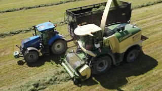 Krone 1180 forage harvester with triple axles Smyth 20 tonne trailers.