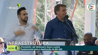 Presidente Jair Bolsonaro lança pedra fundamental da duplicação da BR-469