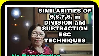 Teach Division & Subtraction Fast without Memorizing/ESClaveria Technique