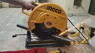 INGCO Cut off Saw COS35538 2350W Unboxing, Testing and Calibration.