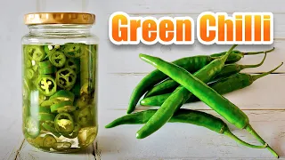 How To Make Pickled Green Chilli in 2 Minutes