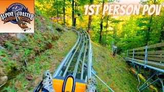 Riding the longest mountain coaster in the United States! POV 4K (Smoky Mountain Alpine coaster)