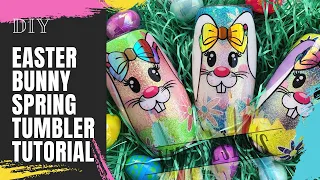 DIY EASTER BUNNY SPRING TUMBLER TUTORIAL: Peekaboo, Glitter, Epoxy Resin, Floral