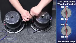 How to Wire Two Dual 4 ohm Subwoofers to a 1 ohm Final Impedance | Car Audio 101
