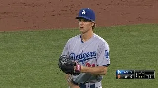 LAD@SF: Greinke tosses six scoreless, hits home run