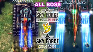 Sky Force Anniversary Vs Sky Force Reloaded All The Same Bosses Gameplay