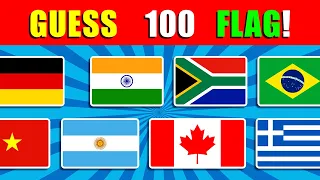Guess the Flag Quiz | Can You Guess the 100 Flags?🤔🧠🏆 | Guess the country by the flag! | Pop Quiz