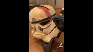 Repaint Stormtrooper Helmet Mandalorian Style Fan Art by Legacy Arts Custom Dioramas
