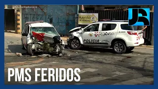 Perseguição termina em acidente com 9 policias feridos na região metropolitana de SP