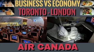 AIR CANADA Business vs Economy!! AC 858 B777-300ER (2019) vs AC 856 B787-9 (2022) Toronto to London