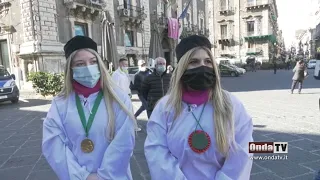 Festa di Sant'Agata a Catania con strade vuote e porte chiuse in Cattedrale