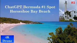 Horseshoe Bay Beach in 4K Drone Video - ChatGPT Bermuda #1 Spot.