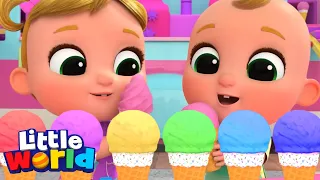 Rainbow Color Ice Cream Truck Song | Little World | Kids Cartoons and Nursery Rhymes