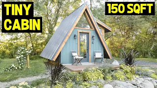 OFF-GRID TINY A-FRAME CABIN! 150sqft Micro Glamping Cabin on 78 Acres!