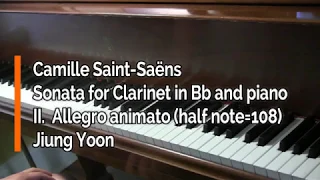 Piano Part - Saint-Saëns, Clarinet sonata, Op.167, II. Allegro animato, half note = 108