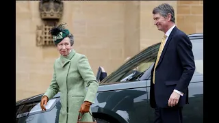 Princess Anne and Sir Timothy Laurence at the Easter Sunday Service 2024; Windsor Castle