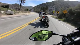 Mt07 canyon ride chasing street triple