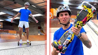 J'ESSAYE DES TRICKS EN HOVERBOARD AU SKATEPARK ! (Ça tourne mal...)