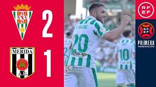 Resumen #PrimeraFederación | Córdoba CF 2-1 AD Mérida | Jornada 8, Grupo 2