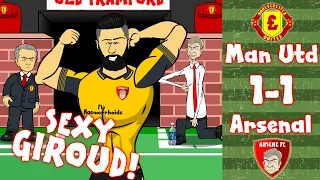SEXY GIROUD - the HERO! Man Utd vs Arsenal 1-1 2016 (Mata Goal and Highlights)