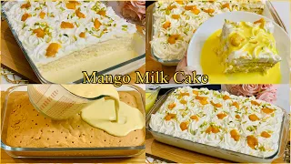 Mango Milk Cake Recipe | Mango Tres Leches Cake Recipe | Easy Mango Milk Cake Recipe