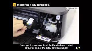 PIXMA MG3620: Installing the FINE Cartridges