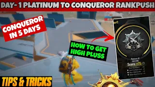 DAY-1 🇮🇳 PLATINUM TO CONQUEROR RANKPUSH TIPS | HOW TO DO HIGH PLUSS DUO RANKPUSH 👀