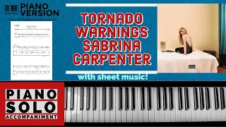 Piano Playalong TORNADO WARNINGS by Sabrina Carpenter, with sheet music, chords and lyrics