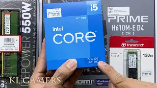 intel Core i5 12400 ASUS PRIME H610M-E D4 CSM MONTECH AIR 100 12th Gen PC Build