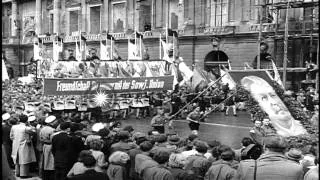 A rally by Communist youth in Berlin, East Germany. HD Stock Footage