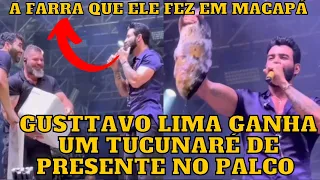 Gusttavo Lima ganha um TUCUNARÉ no meio do SHOW em Macapá e fez uma FARRA com fã kkk