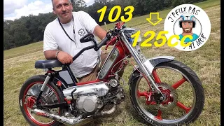 Peugeot 103 kité 125 cc / Il pouille un moteur de 125 cm3 Dax dans une mobylette