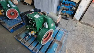 Lister Petter TS2 Air Cooled Diesel Engine for Drilling Rig , Start up and Running.