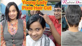 Young Lady Pixie Hair Cut II Rabin Das Star Howrah II Plz Subscribe