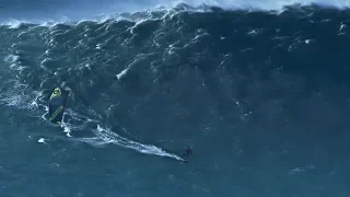 The Worlds Biggest Waves at Nazare/Portugal kitesurfed by Jesse Richman