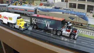 Semi Trucks & Trailers on Slot Car Track