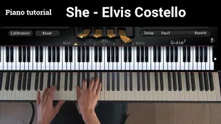 She   Elvis Costello   Piano tutorial