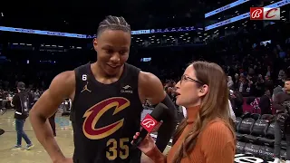 Isaac Okoro immediately following his game-winning shot in Brooklyn