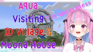 Aqua is Speechless after visiting ID Village and Moona's House in Minecraft!!!!