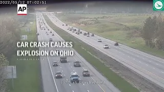 Crash causes explosion on Ohio highway