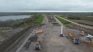 HS2 works by drone at Calvert Green and Great Moor Sailing Club,