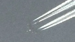 Emirates Airbus A380 with contrails