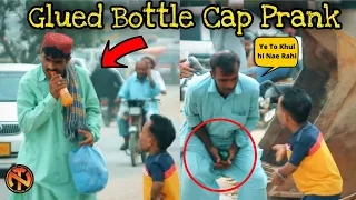 Super Glued Bottle Cap Prank - Funny Reactions | New Talent