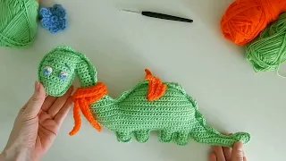 Easy crochet dinosaur - Tutorial Part 2. Free Amigurumi Animal Pattern. Crochet dragon