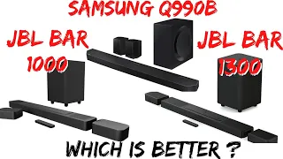 JBL BAR 1300 VS Samsung Q990b VS JBL BAR 1000 - Full Specs Comparison