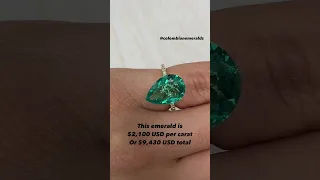 How much is a natural Colombian emerald with pricing