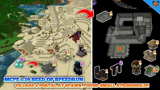 MCPE 1.19 Seed Op Speedrun - Village, Portal, Bastion & Fortress At Spawn, Found small Stronghold!!